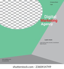 social media post template We are digital marketing agency design poster or banner templates design