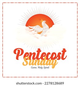 A Social Media Post Template for whit Sunday and Pentecost Sunday, Whitsun, Jesus, dove, holy week, easter