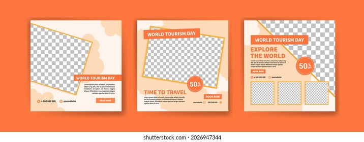 Social media post template for world tourism day promotion.