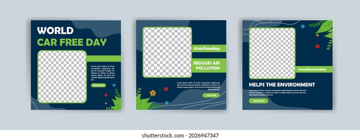 Social media post template for world car free day