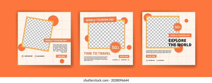 Social media post template for world tourism day promotion.