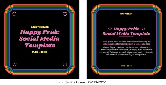 Social media post template world pride