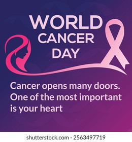 social media post template world cancer day to commemorate world cancer day on february 4th with vector