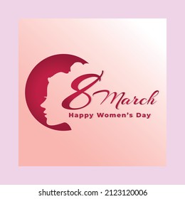 Social Media post template.8 March,Happy Women's Day social media template with pink feminine design. Good template for online advertising template,vector