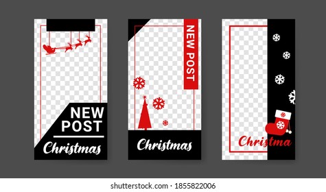 Social media post templates for digital marketing and sales promotion on christmas and new year. fashion advertising. Offer social media banners. vector photo frame mockup illustration