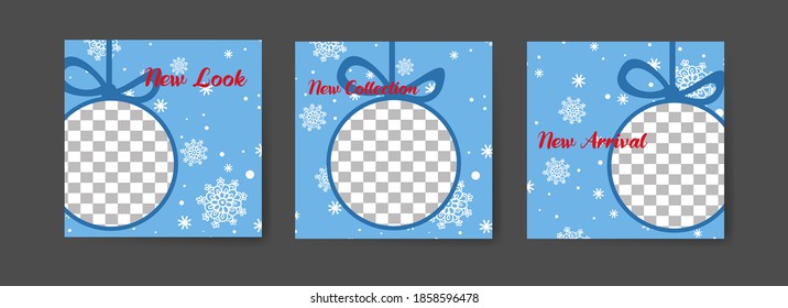 Social media post templates for digital marketing and sales promotion on christmas, black friday and new year. fashion advertising. Offer social media banners. vector photo frame mockup illustration