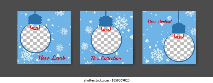 Social media post templates for digital marketing and sales promotion on christmas, black friday and new year. fashion advertising. Offer social media banners. vector photo frame mockup illustration