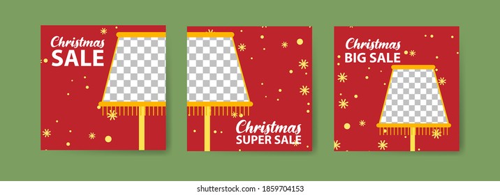 Social media post templates for digital marketing and sales promotion on christmas, black friday and new year. fashion advertising. Offer social media banners. vector photo frame mockup illustration
