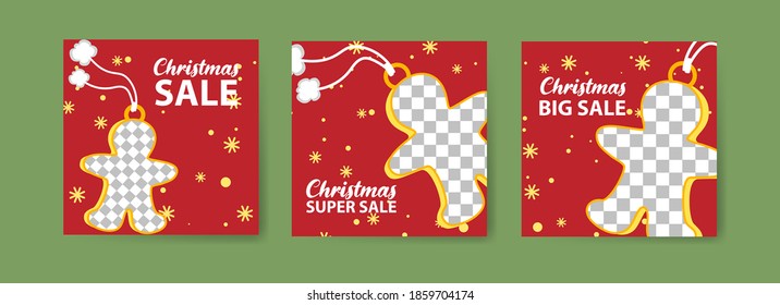 Social media post templates for digital marketing and sales promotion on christmas, black friday and new year. fashion advertising. Offer social media banners. vector photo frame mockup illustration