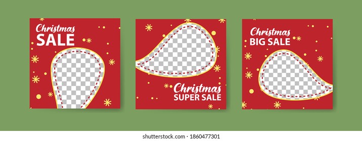 Social media post templates for digital marketing and sales promotion on christmas, black friday and new year. fashion advertising. Offer social media banners. vector photo frame mockup illustration