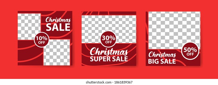 Social media post templates for digital marketing and sales promotion on christmas and new year. fashion advertising. Offer social media banners. vector photo frame mockup illustration