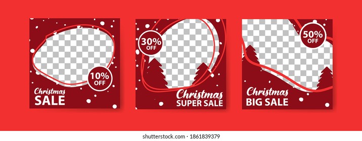 Social media post templates for digital marketing and sales promotion on christmas and new year. fashion advertising. Offer social media banners. vector photo frame mockup illustration