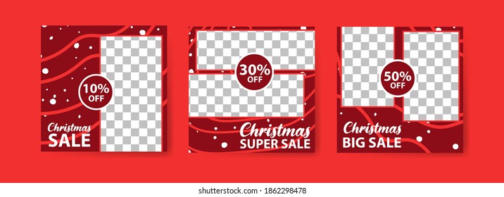 Social media post templates for digital marketing and sales promotion on christmas and new year. fashion advertising. Offer social media banners. vector photo frame mockup illustration