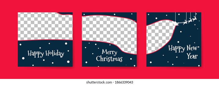 Social media post templates for digital marketing and sales promotion on christmas, black friday and new year. fashion advertising. Offer social media banners. vector photo frame mockup illustration