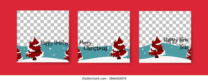 Social media post templates for digital marketing and sales promotion on christmas, black friday and new year. fashion advertising. Offer social media banners. vector photo frame mockup illustration