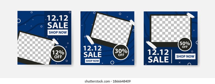 Plantillas de publicaciones en medios sociales para marketing digital y publicidad de moda. Ofrecer banners de medios sociales. ilustración de paro de fotograma vectorial
