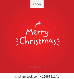 Social media post templates for digital marketing and sales promotion on christmas and new year. Hand written merry christmas texts. 