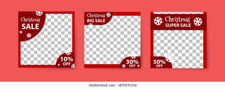 Social media post templates for digital marketing and sales promotion on christmas and new year. fashion advertising. Offer social media banners. vector photo frame mockup illustration