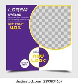social media post templates For digital marketing and food promotion, advertising, social media banners. vector photo frame mockup illustration
