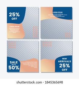 social media post templates for discounts, sales and offers. online media content promotions and marketing element. Square photo template for online ads, print flyer, brochures, cards, online ads