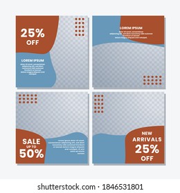 social media post templates for discounts, sales and offers. online media content promotions and marketing element. Square photo template for online ads, print flyer, brochures, cards, online ads