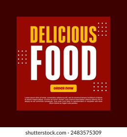 social media post templates. A food menu template with yellow and red colors.  