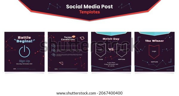 Social media post templates. Game themes and\
glitch effects. suitable for posting competition information in\
your social media and web\
posts.