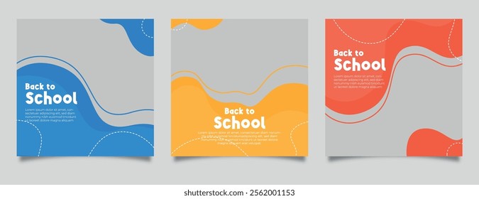 Social media post templates for new student admission. Digital marketing vector set. Social media layouts, poster and banner designs. Editable social media post templates.