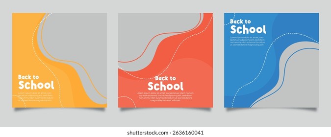 Social media post templates for new student admission. Digital marketing vector set. Social media layouts, poster and banner designs. Editable social media post templates.
