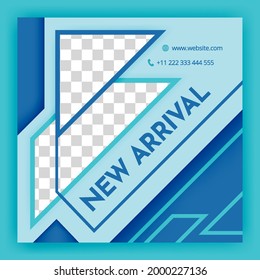 social media post templates For personal and business accounts. blue social media background with geometric elements. automotive minimal square background banner template. Modern promotion square