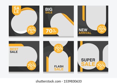 Social media post templates set. For personal and business accounts.