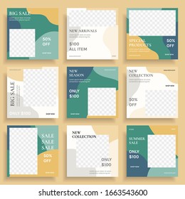 Social media post templates set for business. Social media templates. Modern promotion square web banner for social media mobile apps. Social media for fashion and shop