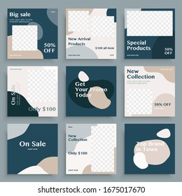 Social media post templates set for business. Social media templates. Modern promotion square web banner for social media mobile apps. Social media for fashion and shop