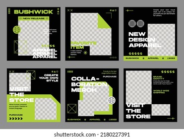 Social Media Post Templates Set For Business. Streetwear Social Media Post. Modern Promotion Square Web Banner For Social Media Mobile Apps. Social Media For Fashion And Shop