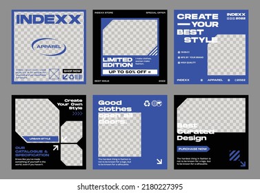 Social Media Post Templates Set For Business. Streetwear Social Media Post. Modern Promotion Square Web Banner For Social Media Mobile Apps. Social Media For Fashion And Shop