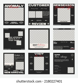 Social Media Post Templates Set For Business. Streetwear Social Media Post. Modern Promotion Square Web Banner For Social Media Mobile Apps. Social Media For Fashion And Shop