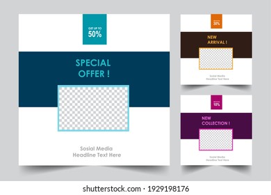 Social media post templates. Vector illustration EPS 10