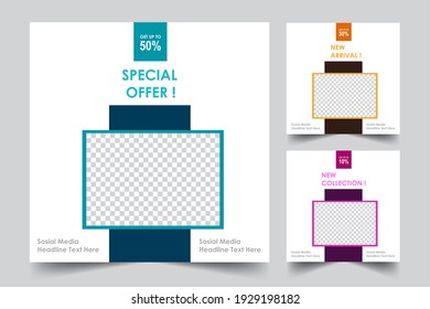 Social media post templates. Vector illustration EPS 10