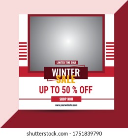 Social media post templates winter sale offer