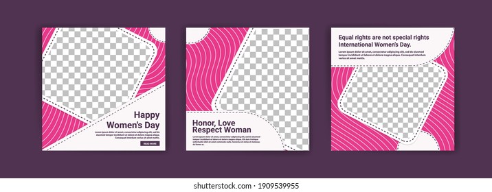 Social media post templates for women's day.