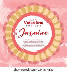 Social Media Post Valentin Day greeting cards for you with heart and podium ornaments