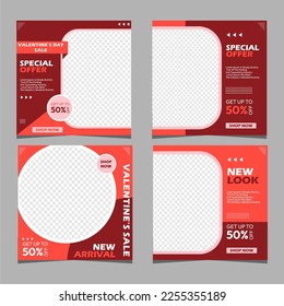 social media post valentines day sale vector