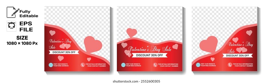 Social Media Post Valentine's Day Sale Template