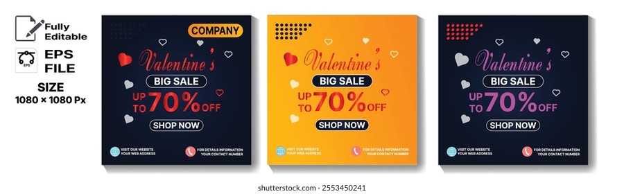 Social Media Post Valentine's Sales Offer Template