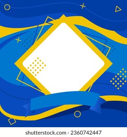 Vector de publicaciones en redes sociales de color azul con un estilo moderno, adecuado para marcos, publicaciones en medios sociales, plantillas de fuentes, para eventos y celebraciones.