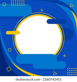 Social media post vector in blue color with a modern style, suitable for frames, social media posts, feed templates, for events and celebrations.