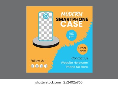 Social media post vector illustration design template of mobile phone case.