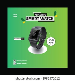 Social Media Post For A Watch. Social Media Post Template.