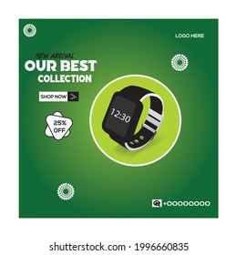 Social media post for watch. Social media post template.