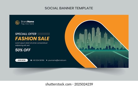 Social media post and web banner template design. Fully editable